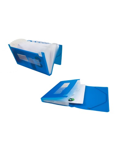 CI | Carpeta liderpapel clasificador fuelle 32182 polipropileno din a4 azul serie frosty 13 departamentos