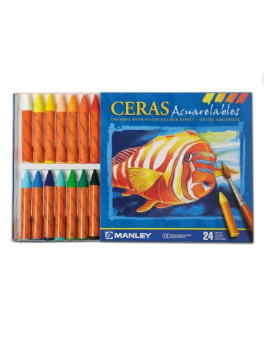 CI | Lapices de cera masat acuarelable caja de 24 unidades colores surtidos