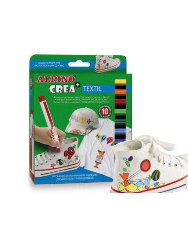 CI | Rotulador alpino crea textil caja de 10 colores