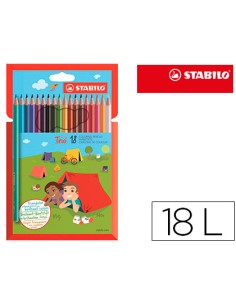 CI | Lapices de colores stabilo trio slim caja de 18 colores