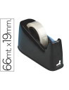 CI | Portarrollo sobremesa q-connect plastico para cintasde 33 y 66 mt negro