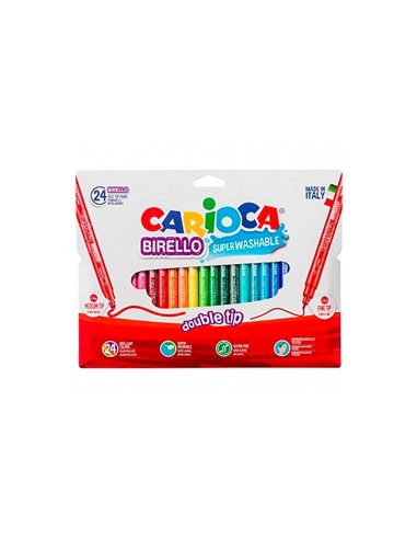 CI | Rotulador carioca birelo bipunta caja de 24 colores