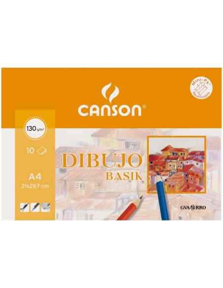 CI | Papel dibujo basik din a3 + 32,5x 46,0 cms con recuadro en minipacks de 10 hojas