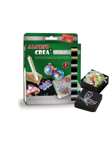 CI | Rotulador alpino crea metalix caja de 7 colores