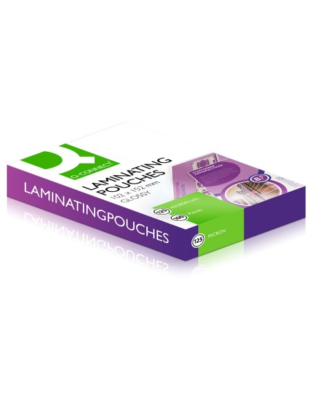 CI | Bolsa de plastificar q-connect 102 x 152 mm 125 mc carnet de futbol caja de 100 unidades