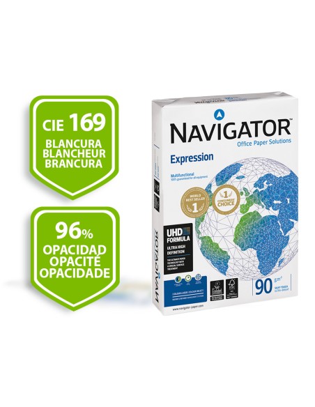 CI | Papel fotocopiadora navigator din a4 90 gramos paquete de 500 hojas