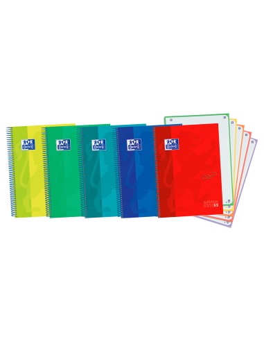 CI | Cuaderno espiral oxford ebook 5 tapa extradura din a4+ 120 h cuadricula 5 mm colores surtidos touch