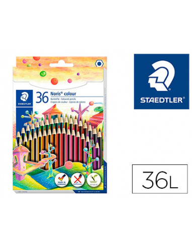 CI | Lapices de colores staedtler wopex ecologico 36 colores en caja de carton