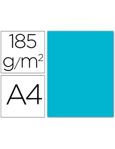 CI | Cartulina guarro din a4 azul turquesa 185 gr paquete...