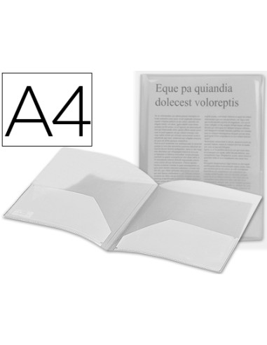 CI | Carpeta liderpapel dossier dos bolsas 35584 polipropilenodin a4 incolora