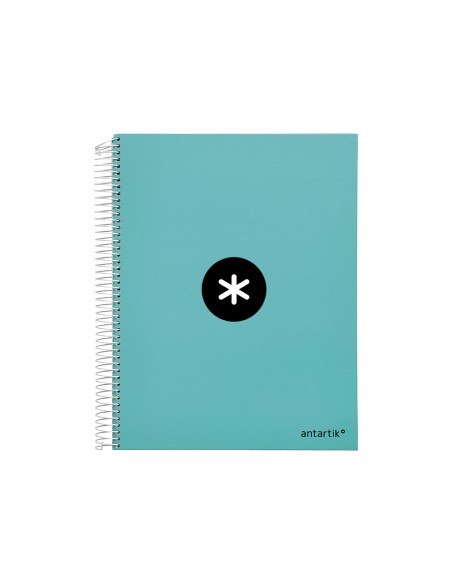 CI | Cuaderno espiral liderpapel a4 micro antartik tapa forrada120h 100 gr cuadro 5mm 5 banda4 taladros color menta