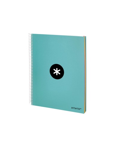 CI | Cuaderno espiral liderpapel a4 micro antartik tapa forrada120h 100 gr cuadro 5mm 5 banda4 taladros color menta