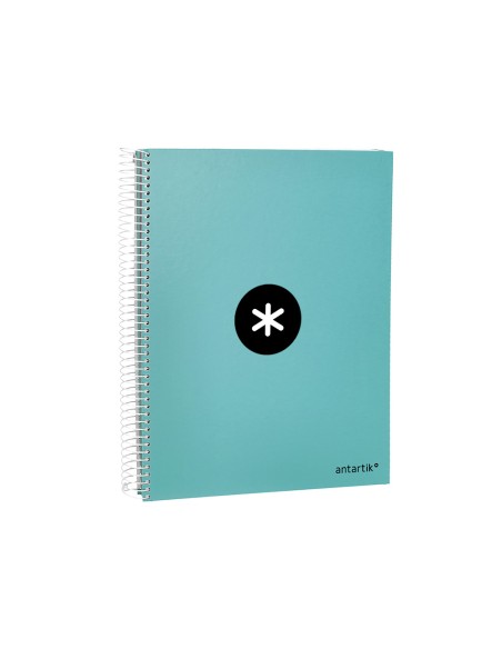 CI | Cuaderno espiral liderpapel a4 micro antartik tapa forrada120h 100 gr cuadro 5mm 5 banda4 taladros color menta