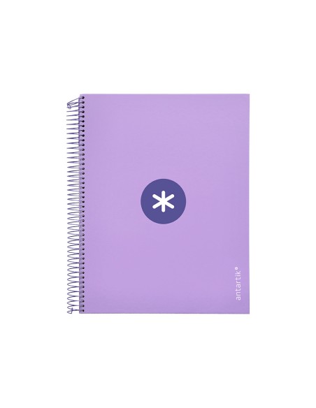 CI | Cuaderno espiral liderpapel a4 micro antartik tapa forrada120h 100 gr cuadro 5mm 5 banda4 taladros color lavanda