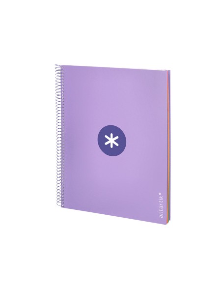 CI | Cuaderno espiral liderpapel a4 micro antartik tapa forrada120h 100 gr cuadro 5mm 5 banda4 taladros color lavanda