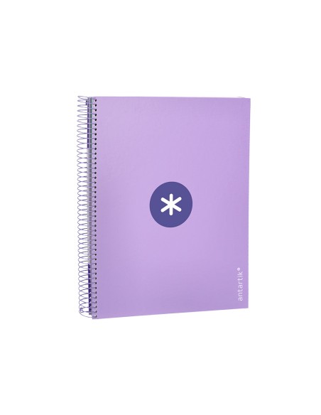 CI | Cuaderno espiral liderpapel a4 micro antartik tapa forrada120h 100 gr cuadro 5mm 5 banda4 taladros color lavanda