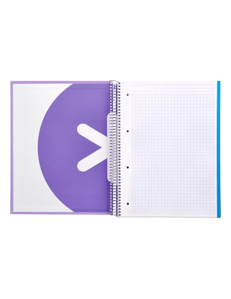 CI | Cuaderno espiral liderpapel a4 micro antartik tapa forrada120h 100 gr cuadro 5mm 5 banda4 taladros color lavanda