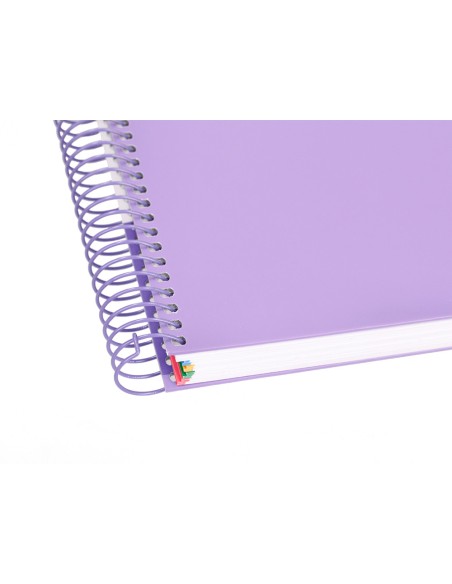 CI | Cuaderno espiral liderpapel a4 micro antartik tapa forrada120h 100 gr cuadro 5mm 5 banda4 taladros color lavanda