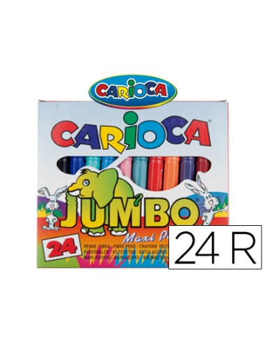 CI | Rotulador carioca jumbo c/24 colores -punta gruesa