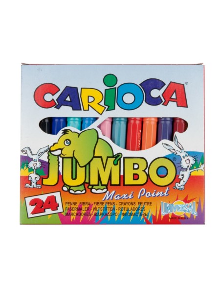 CI | Rotulador carioca jumbo c/24 colores -punta gruesa