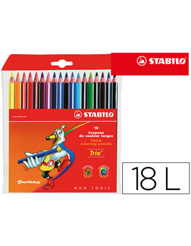 CI | Lapices de colores stabilo trio caja de 18 colores