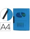 CI | Carpeta liderpapel dossier pinza lateral 35482 polipropileno din a4 azul 30 hojas pinza giratoria