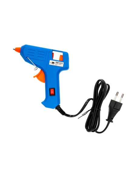 CI | Pistola termofusible mini liderpapel de 25 w con gatillodispensador y 2 barras de silicona de 7 mm diametro x 100 mm