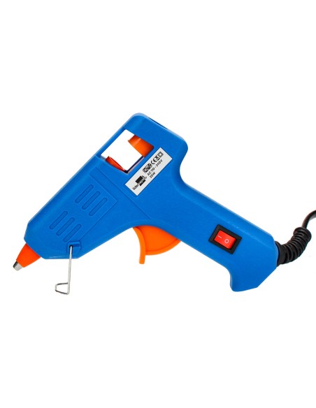CI | Pistola termofusible mini liderpapel de 25 w con gatillodispensador y 2 barras de silicona de 7 mm diametro x 100 mm