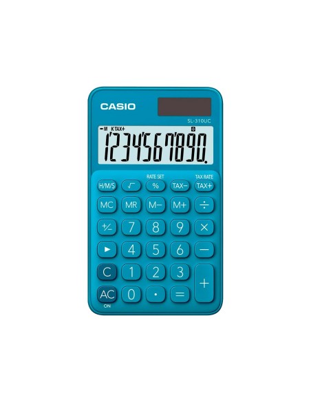 CI | Calculadora casio sl-310uc-bu bolsillo 10 digitos tax +/- tecla doble cero color azul