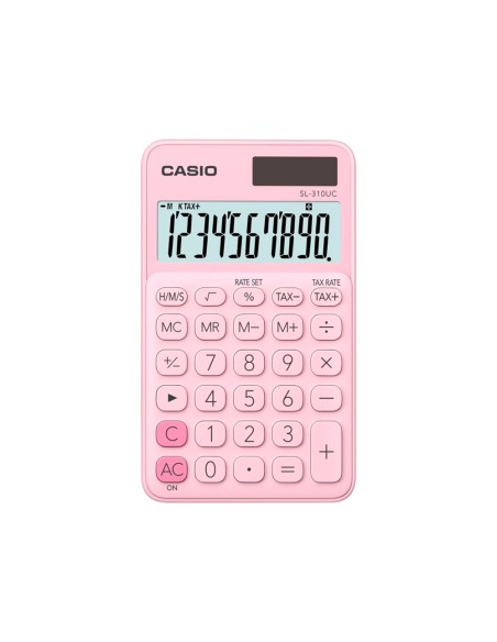 CI | Calculadora casio sl-310uc-pk bolsillo 10 digitos tax +/- tecla doble cero color rosa