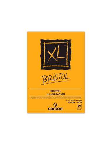 CI | Bloc dibujo canson xl bristol din a4 extraliso encolado 21x29,7 cm 50 hojas 180 gr