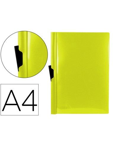 CI | Carpeta liderpapel dossier pinza lateral polipropileno din a4 amarillo fluor opaco 30 hojas pinza deslizante