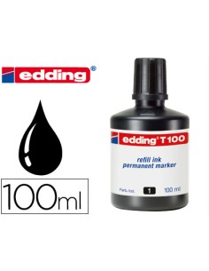 CI | Tinta rotulador edding t-100 negro frasco de 100 ml