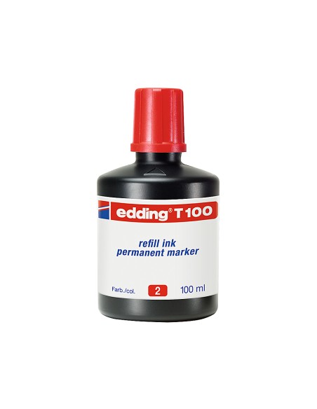 CI | Tinta rotulador edding t-100 rojo -frasco de 100 ml