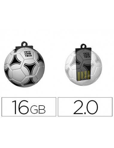 CI | Memoria usb techonetech flash drive 16 gb 2.0 balon de futbol gol-one