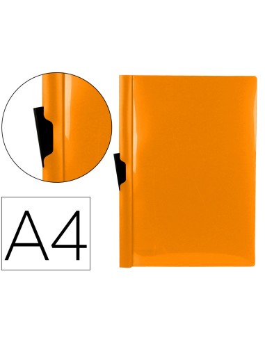 CI | Carpeta liderpapel dossier pinza lateral polipropileno din a4 naranja fluor opaco 30 hojas pinza deslizante