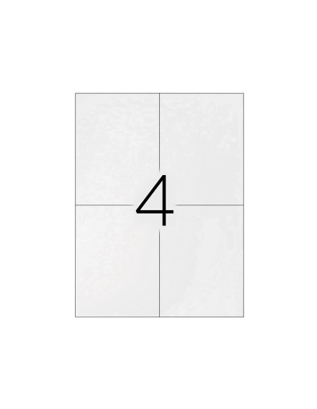 CI | Etiqueta adhesiva q-connect kf10660 tamaño 105x148,5 mm fotocopiadora laser ink-jet caja con 100 hojas din a4