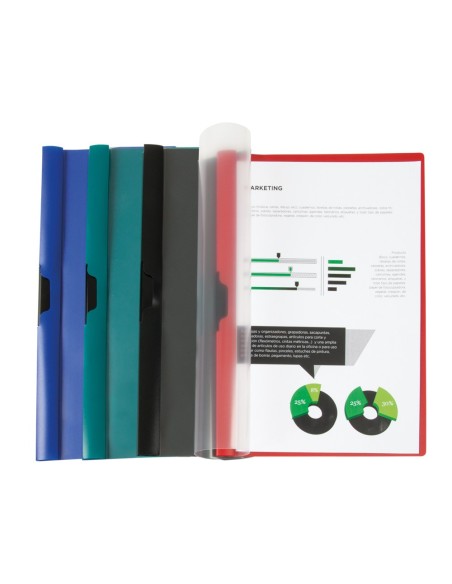 CI | Carpeta liderpapel dossier pinza lateral 35365 polipropileno din a4 negra 30 hojas pinza deslizante