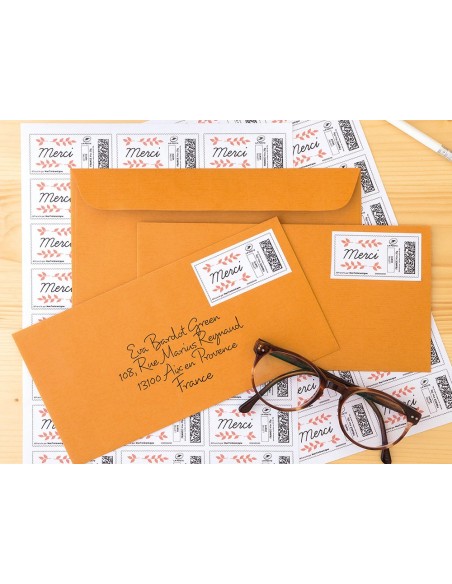 CI | Etiqueta adhesiva q-connect kf10645 -tamaño 70x35 mm fotocopiadora laser ink-jet caja con 100 hojas din a4