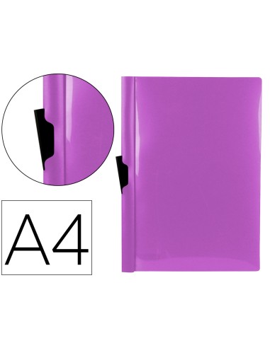 CI | Carpeta liderpapel dossier pinza lateral polipropileno din a4 lavanda opaco 30 hojas pinza deslizante