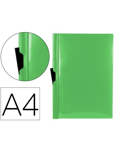 CI | Carpeta liderpapel dossier pinza lateral polipropileno din a4 verde manzana opaco 30 hojas pinza deslizante