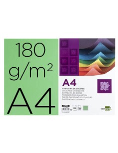 CI | Cartulina liderpapel a4 180g/m2 verde billar paquete...