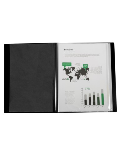 CI | Carpeta liderpapel personaliza 31765 80 fundas polipropileno din a4 negra lomo personalizable