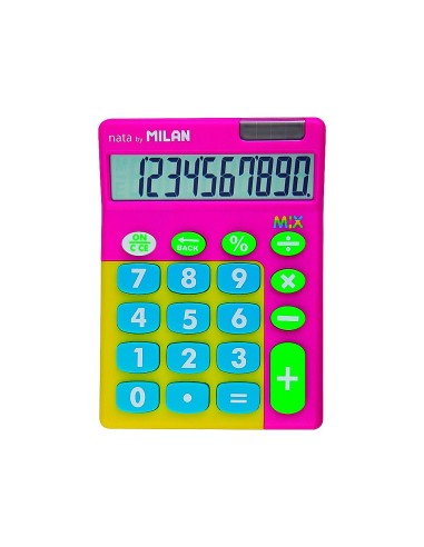 CI | Calculadora milan mix 10 digitos rosa en blister