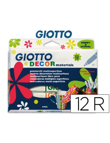 CI | Rotulador giotto decor materials -caja de 12 colores surtidos