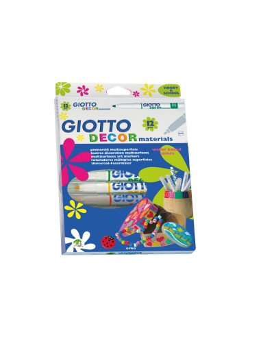 CI | Rotulador giotto decor materials -caja de 12 colores surtidos