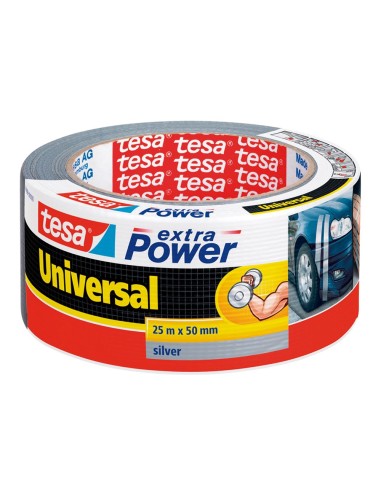 CI | Cinta adhesiva tesa americana 25 mt x 50 mm extra power color plata
