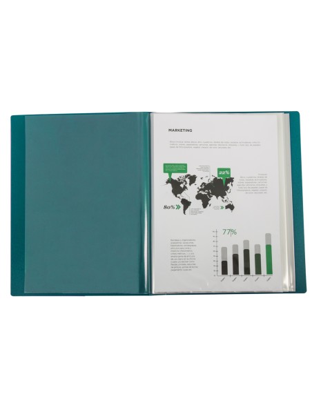 CI | Carpeta liderpapel personaliza 31763 80 fundas polipropileno din a4 verde lomo personalizable