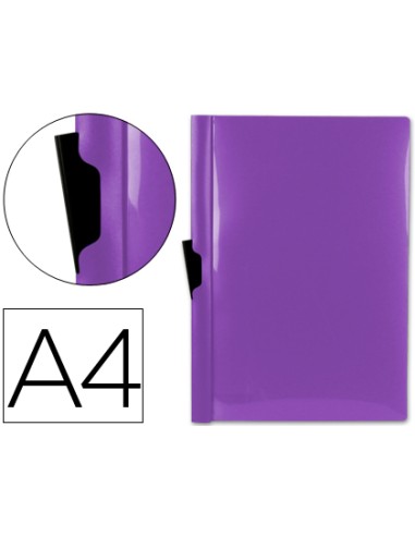 CI | Carpeta liderpapel dossier pinza lateral 45306 polipropileno din a4 violeta 30 hojas pinza deslizante