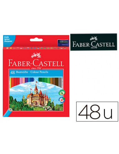 CI | Lapices de colores faber-castell c/48 colores hexagonal madera reforestada